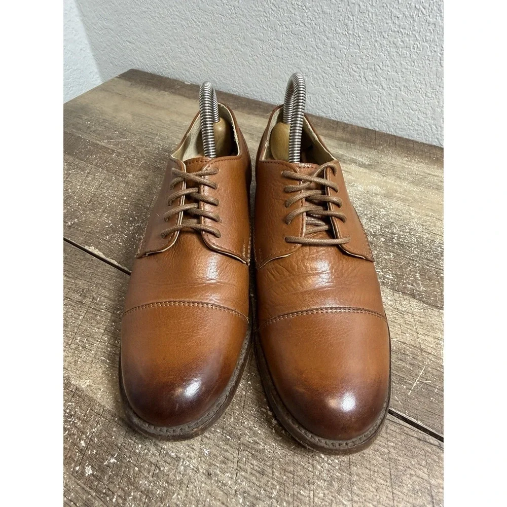 Frye Mens‎ Leather Oxford Dress Shoes Brown Cap Toe Classic 74299 Size 7.5 B